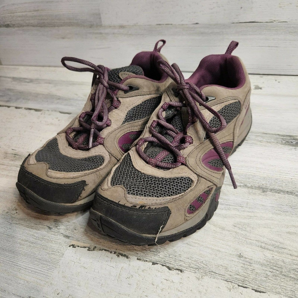 Merrell Castle Rock Hiking Shoes Women's 7.5 Purple Outdoor Performance Lace Up.